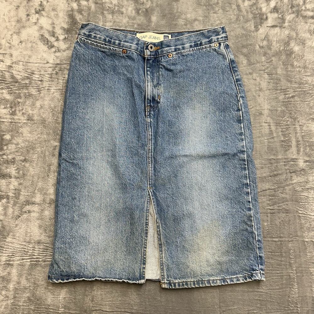 Gap Rivet Denim‎ Skirt Women's Size 28x23 Blue Denim